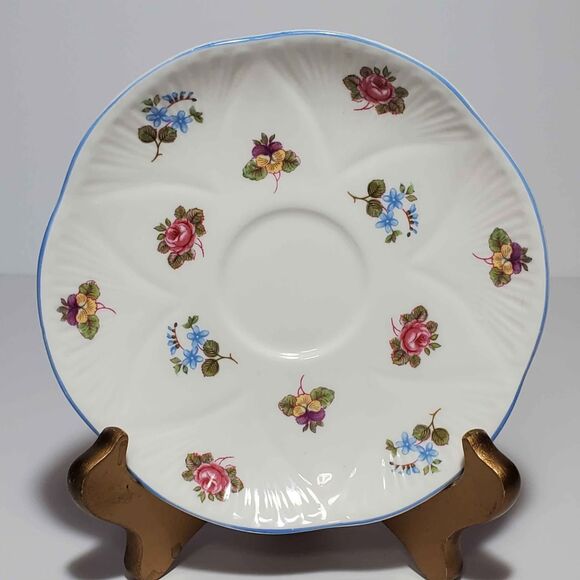 Shelley Teacup and Saucer Rose Pansy Forget-Me-Not Vintage - Picture 6 of 9